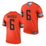 Cleveland Browns #6 Baker Mayfield Orange 2021 Inverted Legend Jersey