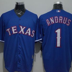 Rangers #1 Elvis Andrus Blue New Cool Base Stitched Jersey