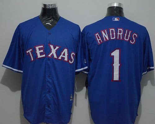 Rangers #1 Elvis Andrus Blue New Cool Base Stitched Jersey
