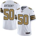 Saints #50 Stephone Anthony White Stitched Limited Rush Nike Jersey