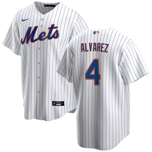 New York Mets #4 Francisco ?lvarez White Cool Base Stitched Jersey