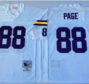 Mitchell And Ness Vikings #88 Alan Page White Throwback Stitched Jersey