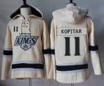 Kings #11 Anze Kopitar Cream Sawyer Hooded Sweatshirt Stitched Jersey