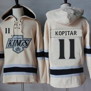 Kings #11 Anze Kopitar Cream Sawyer Hooded Sweatshirt Stitched Jersey