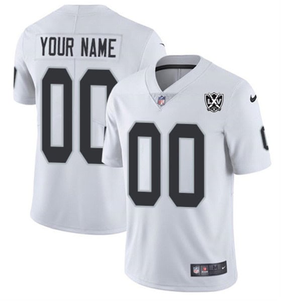 Las Vegas Raiders Custom White 2024 65th Anniversary Patch Vapor Stitched Jersey