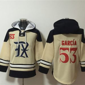 Texas Rangers #53 Adolis Garc¨ªa Cream Ageless Must-Have Lace-Up Pullover Hoodie