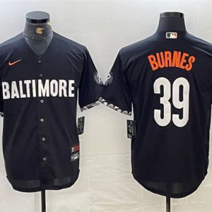 Baltimore Orioles #39 Corbin Burnes Black 2023 City Connect Cool Base Stitched Jersey