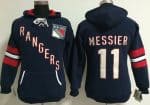 New York Rangers #11 Mark Messier Navy Blue Old Time Heidi NHL Hoodie