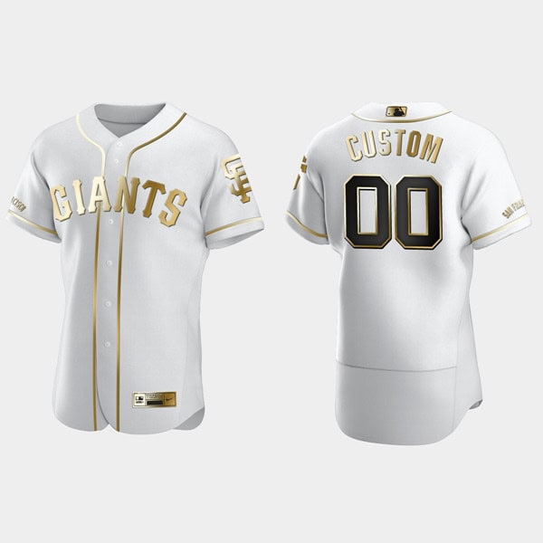 San Francisco Giants Customized White Golden Edition Flex Base Sttiched Jersey