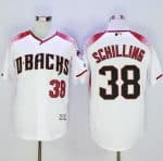 Diamondbacks #38 Curt Schilling White Brick New Cool Base Stitched Jersey