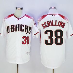 Diamondbacks #38 Curt Schilling White Brick New Cool Base Stitched Jersey