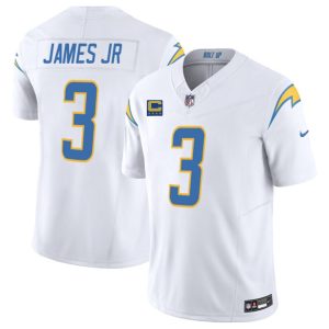 Los Angeles Chargers #3 Derwin James JR White 2025 F.U.S.E With 4-Star C Patch Vapor Limited Stitched Jersey