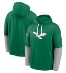 Philadelphia Eagles Kelly Green Throwback Logo Club Tri-Blend Pullover Hoodie
