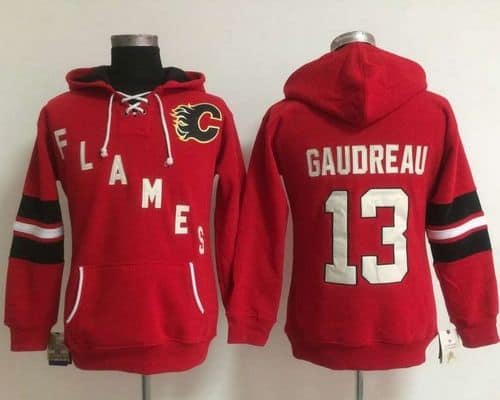 Calgary Flames #13 Johnny Gaudreau Red Old Time Heidi NHL Hoodie