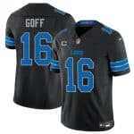 Detroit Lions #16 Jared Goff Black 2024 F.U.S.E. With 4-Star C Patch 2nd Alternate Vapor Limited Stitched Jersey