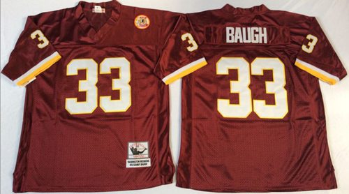 Mitchell And Ness Redskins #33 Sammy Baugh Red Throwback Stitched Jersey