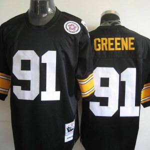 Mitchell And Ness Steelers #91 Kevin Greene Black Stitched Throwback Jersey