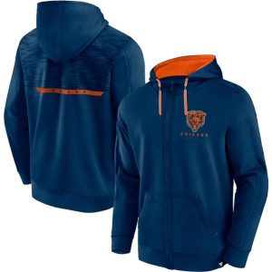 Chicago Bears Navy Defender Evo Full-Zip Hoodie