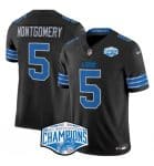 Detroit Lions #5 David Montgomery Black 2024 NFC North Champions F.U.S.E. Vapor Limited Stitched Jersey