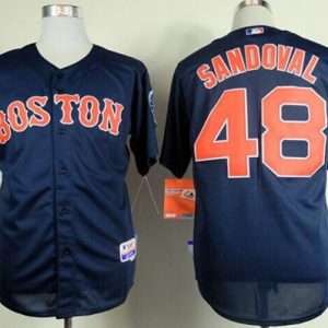 Red Sox #48 Pablo Sandoval Dark Blue Cool Base Stitched Jersey