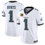 Philadelphia Eagles #1 Jalen Jurts White 2025 F.U.S.E. With 4-Star C Patch Vapor Untouchable Limited Stitched Jersey