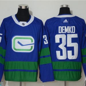 Vancouver Canucks #35 Thatcher Demko Blue Stitched Jersey