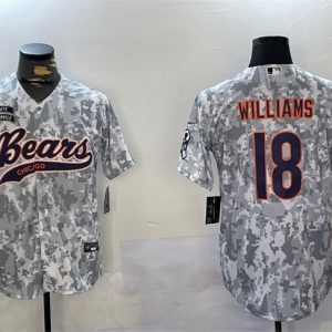 Chicago Bears #18 Caleb Williams 2024 Arctic Camo Salute To Service Stitched Jersey