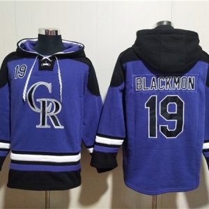 Colorado Rockies #19 Charlie Blackmon Purple Ageless Must-Have Lace-Up Pullover Hoodie