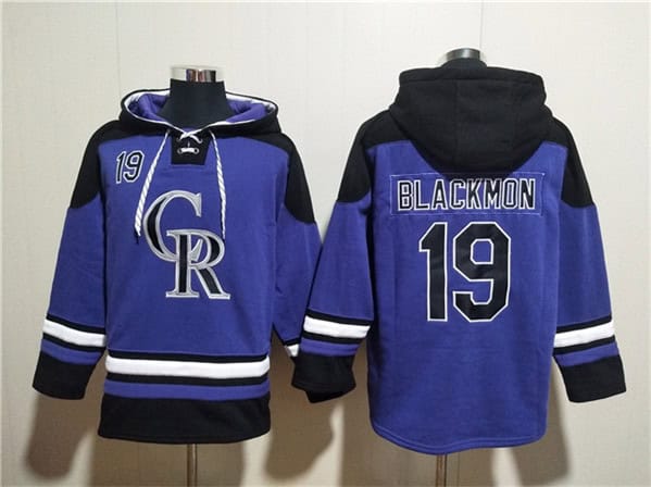 Colorado Rockies #19 Charlie Blackmon Purple Ageless Must-Have Lace-Up Pullover Hoodie
