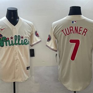 Philadelphia Phillies #7 Trea Turner Cream Phanatic Limited Stitched Jersey