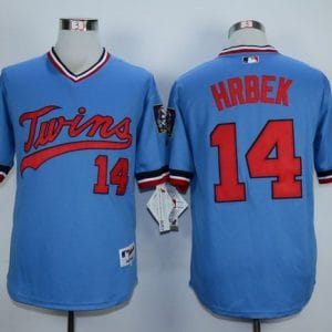 Twins #14 Kent Hrbek Light Blue 1984 Turn Back The Clock Stitched Jersey