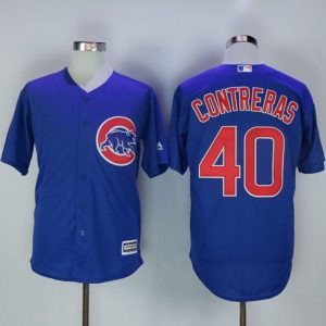Cubs #40 Willson Contreras Blue New Cool Base Stitched Jersey