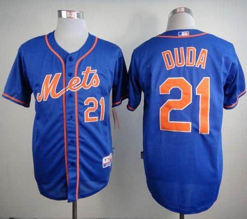 Mets #21 Lucas Duda Blue Alternate Home Cool Base Stitched Jersey