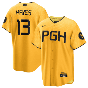 Pittsburgh Pirates #13 Ke'Bryan Hayes Gold 2023 City Connect Stitched Jersey