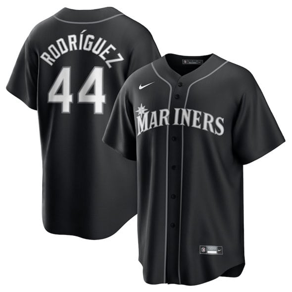 Seattle Mariners #44 Julio Rodr¨ªguez Black Lights Out Limited Stitched Jersey