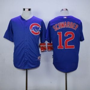 Cubs #12 Kyle Schwarber Blue Cool Base Stitched Jersey