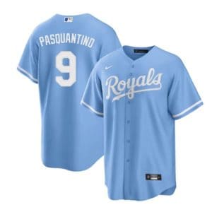 Kansas City Royals #9 Vinnie Pasquantino Blue Cool Base Stitched Jersey