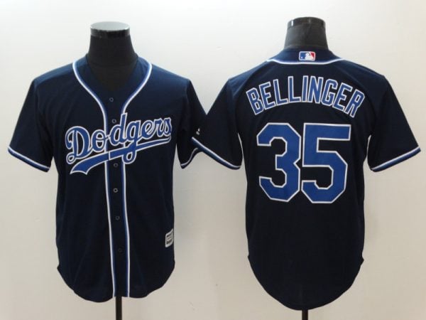 Los Angeles Dodgers #35 Cody Bellinger Navy Cool Base Stitched Jersey