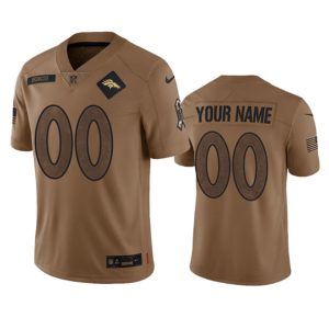 Denver Broncos Custom 2023 Brown Salute To Service Limited Stitched Jersey