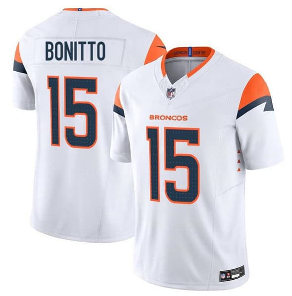 Denver Broncos #15 Nik Bonitto White F.U.S.E. Vapor Limited Football Stitched Jersey