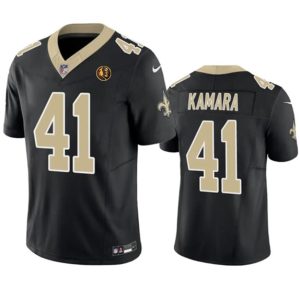 New Orleans Saints #41 Alvin Kamara Black 2023 F.U.S.E. With John Madden Patch Vapor Limited Stitched Jersey
