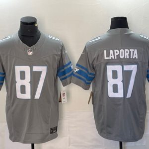 Detroit Lions #87 Sam LaPorta Gray 2023 F.U.S.E. Vapor Untouchable Limited Stitched Jersey