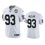 Raiders #93 Terrell McClain White 100th Season With 60 Patch Vapor Limited Stitched Jersey