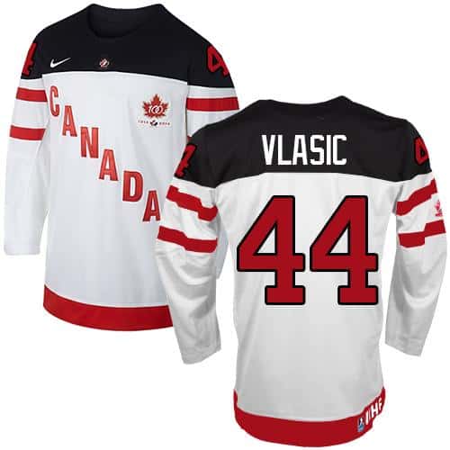 Olympic CA. #44 Marc-Edouard Vlasic White 100th Anniversary Stitched Jersey