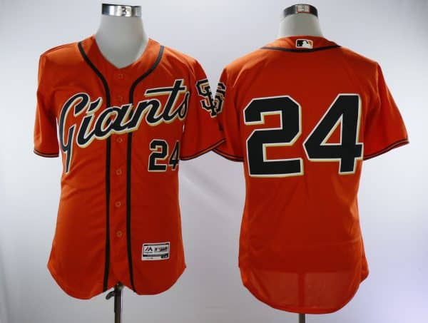 San Francisco Giants #24 Willie Mays Orange Throwback Flexbase Stitched Jersey