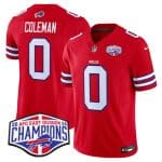 Buffalo Bills #0 Keon Coleman Red 2024-25 F.U.S.E. AFC East Division Champions Patch Limited Stitched Jersey