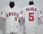 Angels Of Anaheim #5 Albert Pujols White Flexbase Authentic Collection Stitched Jersey