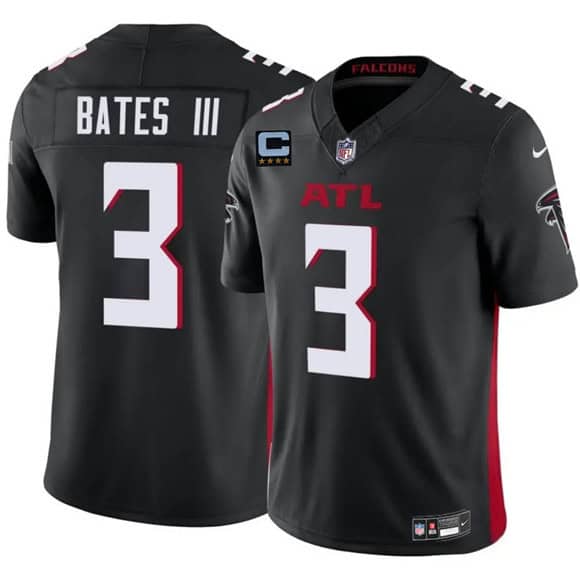 Atlanta Falcons #3 Jesse Bates III Black 2025 F.U.S.E With 4-Star C Patch Vapor Untouchable Limited Stitched Jersey