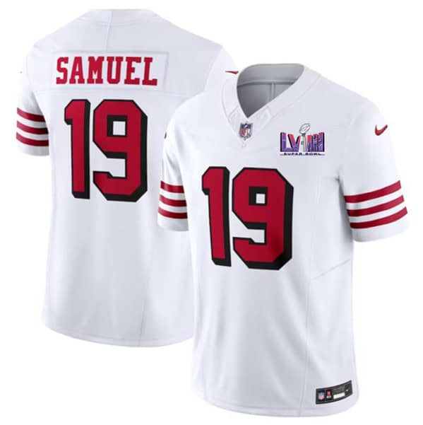 San Francisco 49ers #19 Deebo Samuel White 2023 F.U.S.E. NFC West Champions Patch Alternate Stitched Jersey