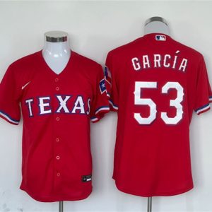 Texas Rangers #53 Adolis Garc¨ªa Red With Patch Cool Base Stitched Jersey
